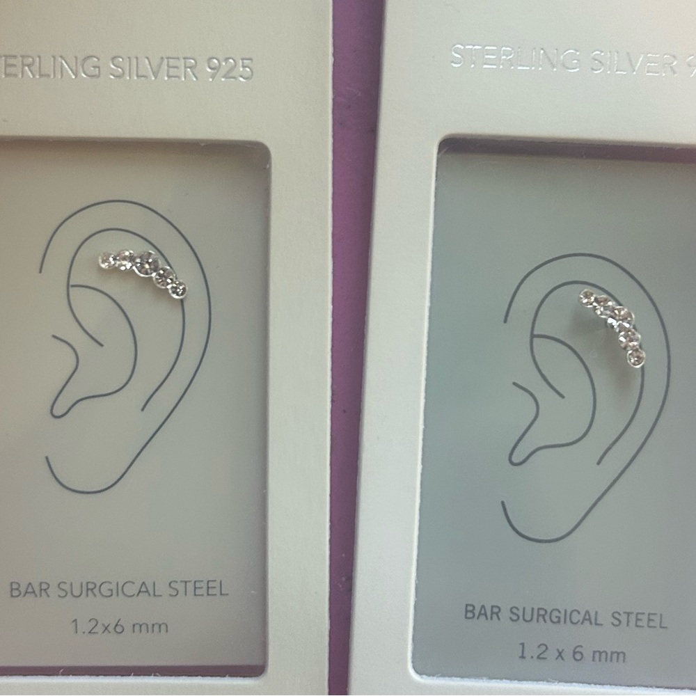 Earring Crawler Set, sterling silver